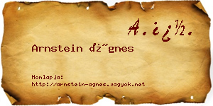 Arnstein Ágnes névjegykártya
